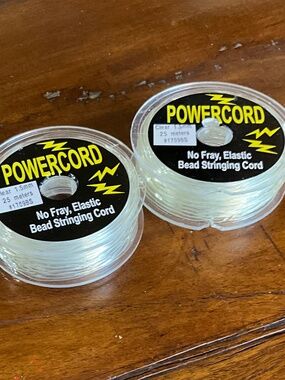 Powercord Elastic Bead Stringing Cord - 2 Spools Jewelry making supplies. NWT